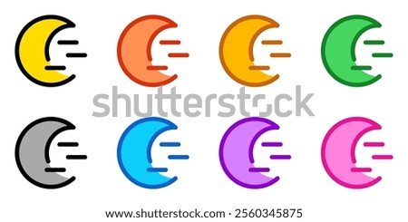 Editable cloudy windy moon vector icon. Part of a big icon set family. Perfect for web and app interfaces, presentations, infographics, etc