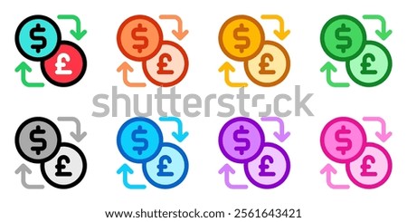 Editable currency exchange vector icon. Part of a big icon set family. Finance, business, investment, accounting. Perfect for web and app interfaces, presentations, infographics, etc