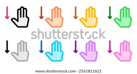 Editable three fingers swipe down vector icon. Part of a big icon set family. Perfect for web and app interfaces, presentations, infographics, etc