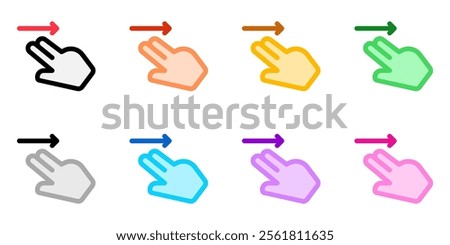 Editable two fingers swipe right vector icon. Part of a big icon set family. Perfect for web and app interfaces, presentations, infographics, etc