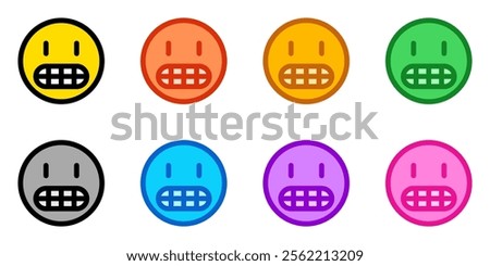 Editable grinning, grimacing face vector icon. Part of a big icon set family. Perfect for web and app interfaces, presentations, infographics, etc