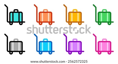 Editable baggage trolley, baggage cart vector icon. Part of a big icon set family. Perfect for web and app interfaces, presentations, infographics, etc