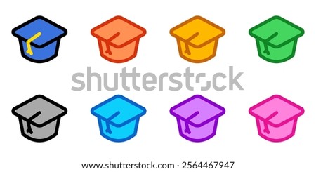 Editable mortarboard hat, cap vector icon. Education, college, graduation. Part of a big icon set family. Perfect for web and app interfaces, presentations, infographics, etc