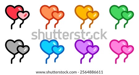 Editable hearts balloon vector icon. Wedding, valentine, love, celebration. Part of a big icon set family. Perfect for web and app interfaces, presentations, infographics, etc