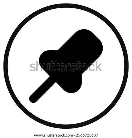 Editable vector push pin icon. Black, line style, transparent white background. Part of a big icon set family. Perfect for web and app interfaces, presentations, infographics, etc