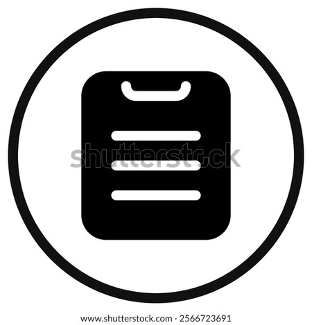 Editable vector file clipboard paste icon. Black, line style, transparent white background. Part of a big icon set family. Perfect for web and app interfaces, presentations, infographics, etc