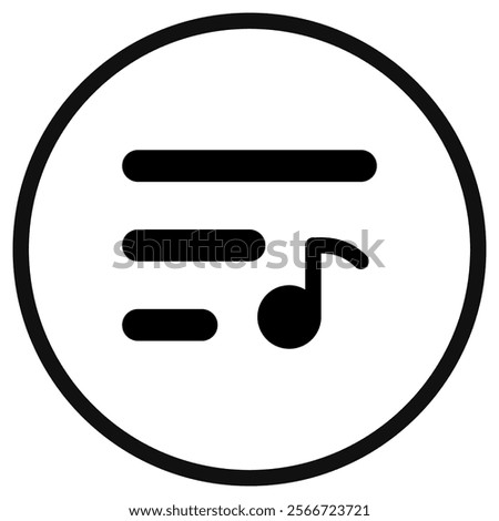 Editable vector music playlist icon. Black, transparent white background. Part of a big icon set family. Perfect for web and app interfaces, presentations, infographics, etc