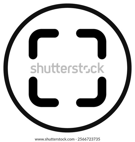 Editable vector fullscreen scan screenshot icon. Black, transparent white background. Part of a big icon set family. Perfect for web and app interfaces, presentations, infographics, etc