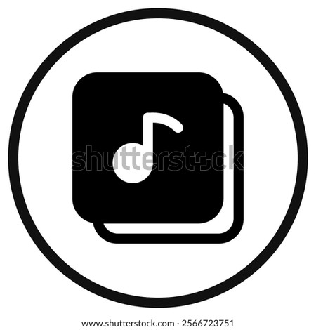 Editable vector music playlist album icon. Black, transparent white background. Part of a big icon set family. Perfect for web and app interfaces, presentations, infographics, etc