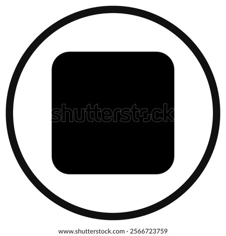 Editable vector stop button icon. Black, transparent white background. Part of a big icon set family. Perfect for web and app interfaces, presentations, infographics, etc