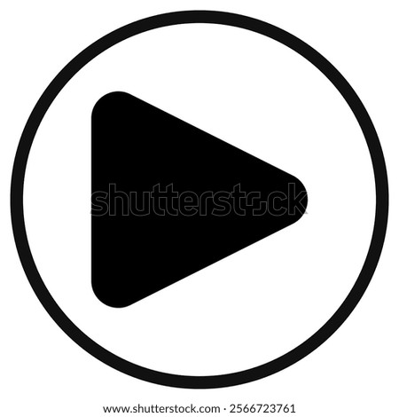 Editable vector play button icon. Black, transparent white background. Part of a big icon set family. Perfect for web and app interfaces, presentations, infographics, etc