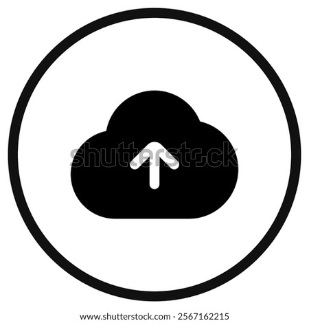 Editable vector cloud upload icon. Black, line style, transparent white background. Part of a big icon set family. Perfect for web and app interfaces, presentations, infographics, etc