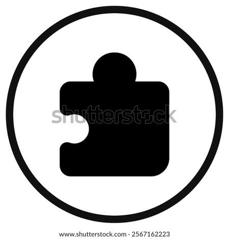 Editable vector puzzle piece plugin icon. Black, line style, transparent white background. Part of a big icon set family. Perfect for web and app interfaces, presentations, infographics, etc