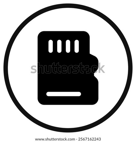 Editable vector memory card icon. Black, line style, transparent white background. Part of a big icon set family. Perfect for web and app interfaces, presentations, infographics, etc