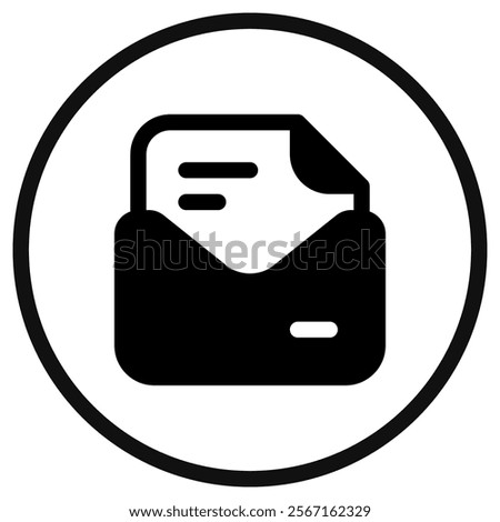 Editable vector open mail letter icon. Black, line style, transparent white background. Part of a big icon set family. Perfect for web and app interfaces, presentations, infographics, etc