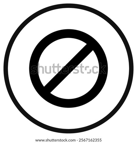 Editable vector stop prohibitions block icon. Black, line style, transparent white background. Part of a big icon set family. Perfect for web and app interfaces, presentations, infographics, etc