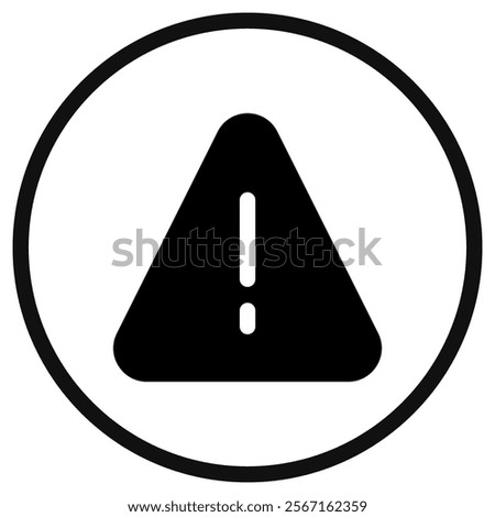 Editable vector alert warning danger triangle icon. Black, line style, transparent white background. Part of a big icon set family. Perfect for web and app interfaces, presentations, infographics, etc