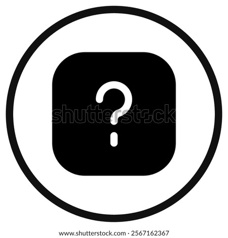 Editable vector question mark info square icon. Black, line style, transparent white background. Part of a big icon set family. Perfect for web and app interfaces, presentations, infographics, etc