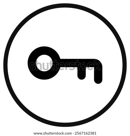 Editable vector key keyword password login icon. Black, line style, transparent white background. Part of a big icon set family. Perfect for web and app interfaces, presentations, infographics, etc