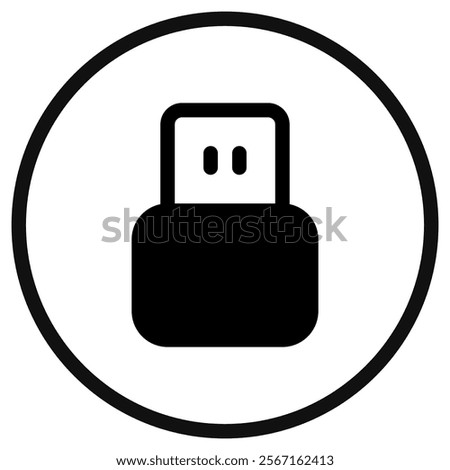 Editable vector usb plug icon. Black, line style, transparent white background. Part of a big icon set family. Perfect for web and app interfaces, presentations, infographics, etc