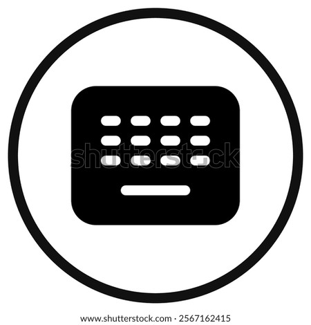 Editable vector wireless keyboard icon. Black, line style, transparent white background. Part of a big icon set family. Perfect for web and app interfaces, presentations, infographics, etc