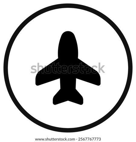 Editable vector airplane mode on icon. Black, line style, transparent white background. Part of a big icon set family. Perfect for web and app interfaces, presentations, infographics, etc