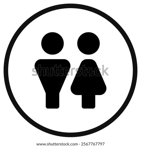 Editable couple, unisex restroom vector icon. Part of a big icon set family. Perfect for web and app interfaces, presentations, infographics, etc