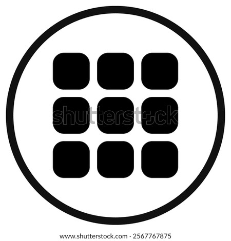 Editable vector grid menu icon. Black, line style, transparent white background. Part of a big icon set family. Perfect for web and app interfaces, presentations, infographics, etc