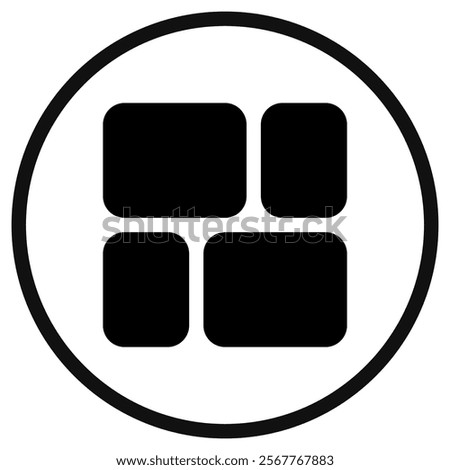 Editable vector mason grid icon. Black, line style, transparent white background. Part of a big icon set family. Perfect for web and app interfaces, presentations, infographics, etc