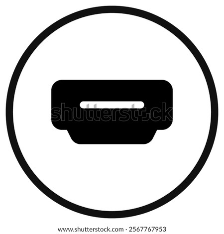 Editable vector hdmi cable port icon. Black, line style, transparent white background. Part of a big icon set family. Perfect for web and app interfaces, presentations, infographics, etc