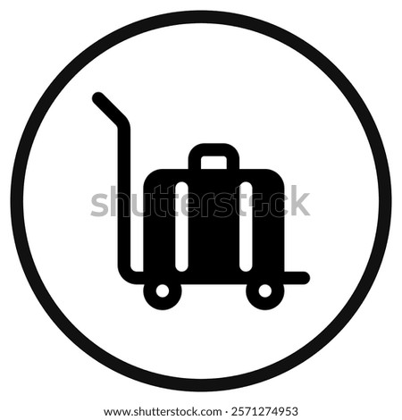 Editable baggage trolley, baggage cart vector icon. Part of a big icon set family. Perfect for web and app interfaces, presentations, infographics, etc