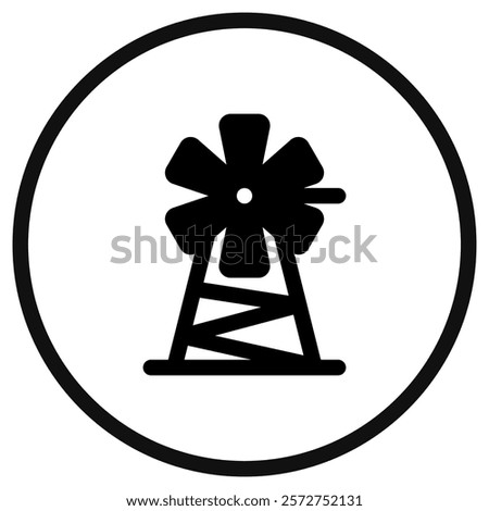 Editable windmill vector icon. Farm, building, structure. Part of a big icon set family. Perfect for web and app interfaces, presentations, infographics, etc