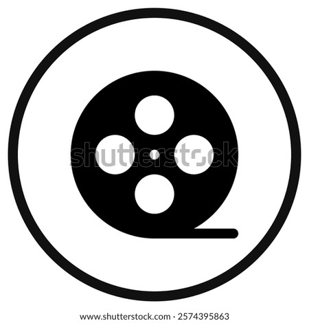 Editable film reel, movie roll vector icon. Movie, cinema, entertainment. Part of a big icon set family. Perfect for web and app interfaces, presentations, infographics, etc