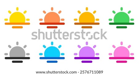 Editable vector sunrise icon. Black, line style, transparent white background. Part of a big icon set family. Perfect for web and app interfaces, presentations, infographics, etc