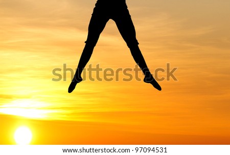 legs of dancer in sunset