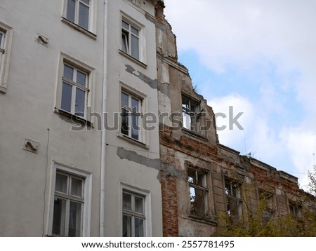 Similar – Image, Stock Photo Dilapidated old buildings in mountain desert under cloudy sky