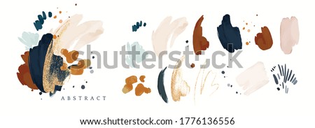 vector Abstract Illustration. watercolor and gold splash,  isolated on white background. elegant modern