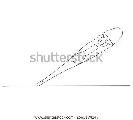 One continuous line drawing of thermometer. Single line of thermometer vector illustration

