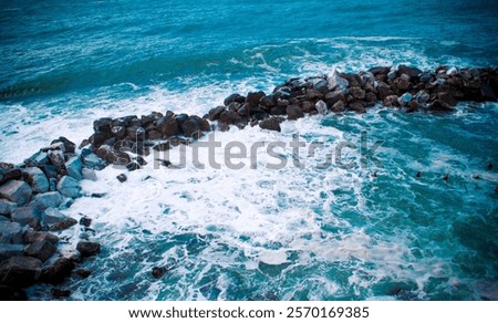 Similar – Image, Stock Photo Rocky formation in foamy sea