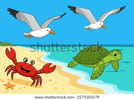 Similar – Image, Stock Photo two seagulls swimming in the fog on a quiet morning on the waveless, calm Weser river