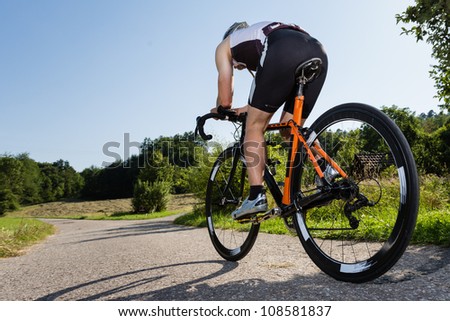 triathlete on a bicycle in time trial