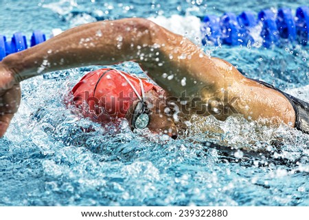 swimmer in a crawling contest