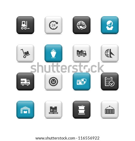 Shipping icons. Buttons
