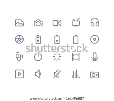 Multimedia icons. Line series