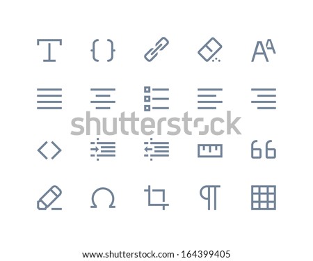Editing and formatting icons. Line series
