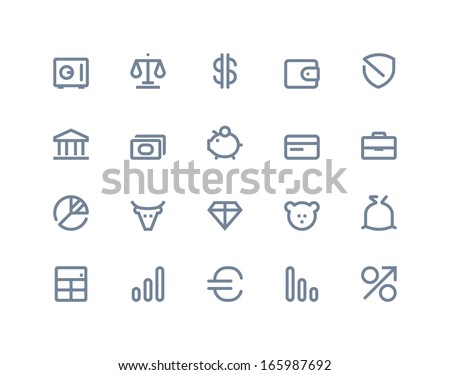 Finance and bank icons. LIne series