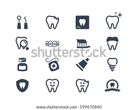 Dental Icons Stock Vector Illustration 199670840 : Shutterstock