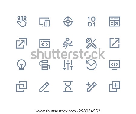 Programming and developer icons. Line series