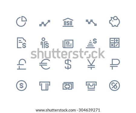 Finance and bank icons. Line series