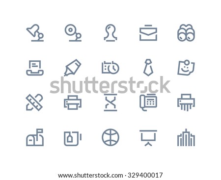 Business and office icons. Line series